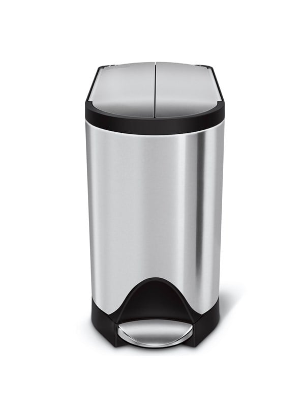 Simplehuman 10L sommerfugle pedalspand, børstet rustfrit stål