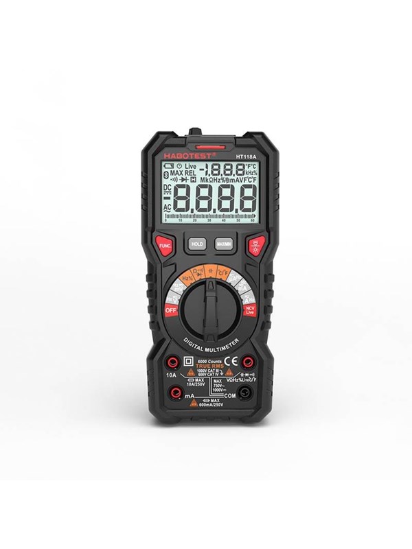 Habotest Digital Multimeter with Flashlight HT118A True RMS NCV billede