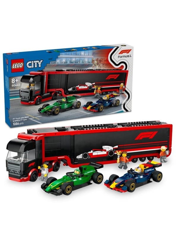 LEGO City 60445 F1®-lastbil med RB20 og AMR24 F1®-biler LEGO City 60445 F1®-lastbil med RB20 og AMR24 F1®-biler