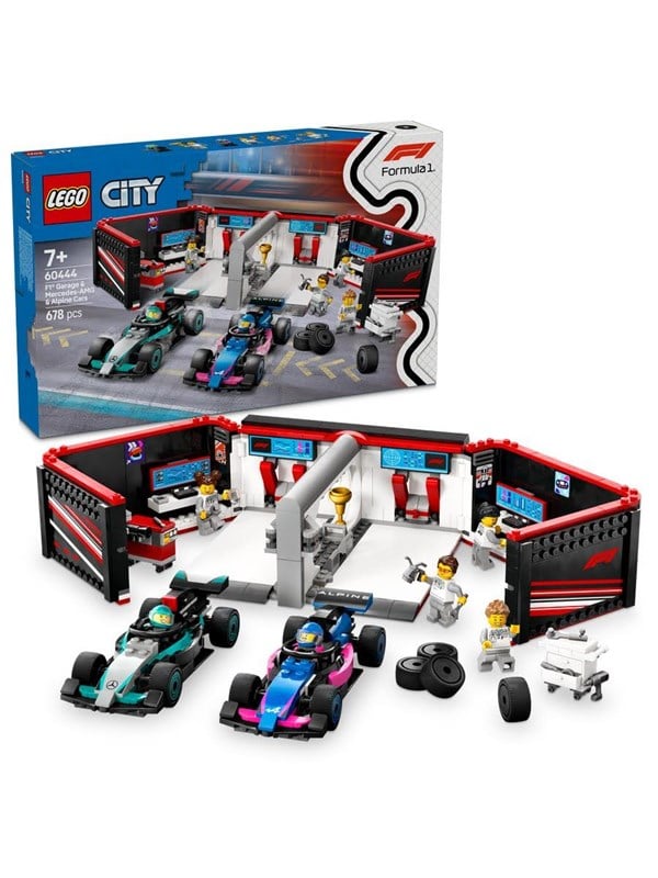 LEGO City 60444 F1®-garage: Mercedes-AMG og Alpine-biler