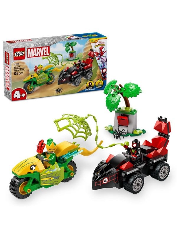 LEGO Spidey 11198 Spin og Electros jagt i dinosaurkøretøjer LEGO Spidey 11198 Spin og Electros jagt i dinosaurkøretøjer