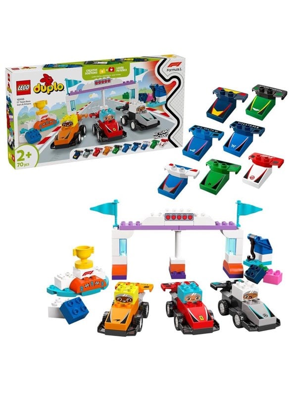 LEGO DUPLO 10445 F1®-teams med racerbiler og kørere