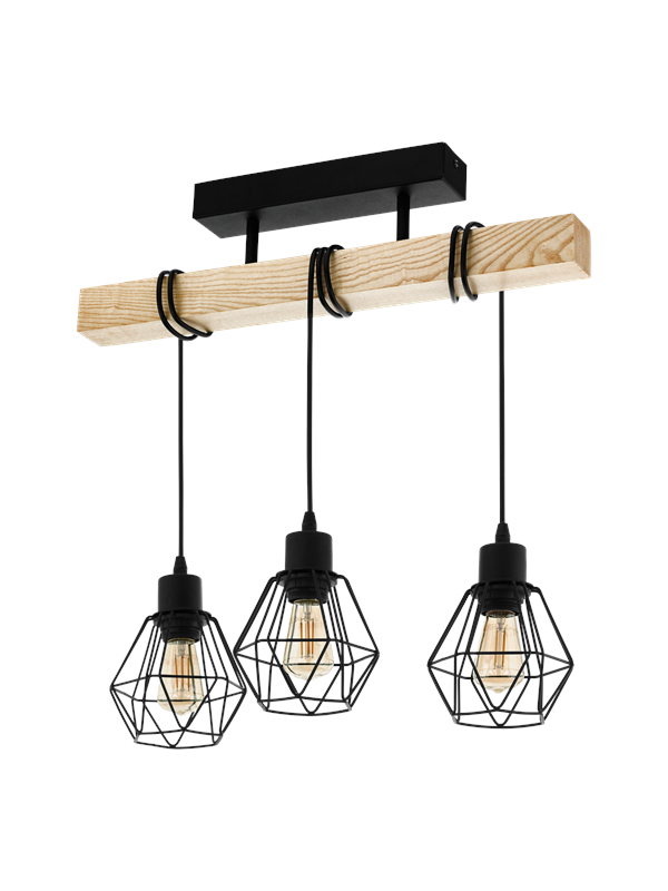 EGLO TOWNSHEND 5 loftlampe, sort/brun - Køb til DKK 299 - Spar 40%