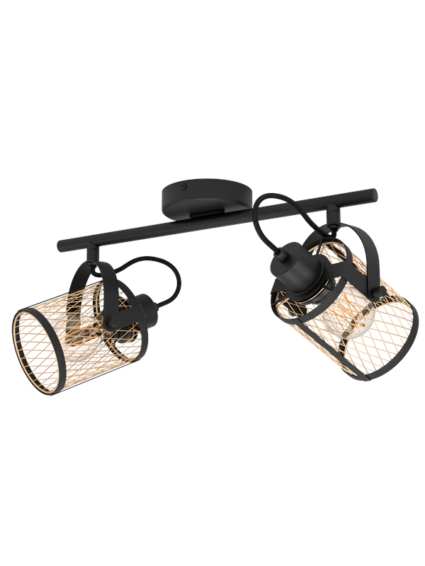 EGLO DELLOW spot 2L, sort/messing