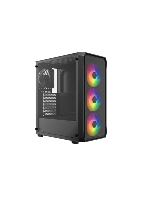 DUTZO C321 Mesh TG ARGB - Kabinet - Miditower - Sort