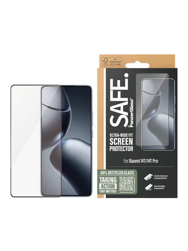 SAFE by PanzerGlass Screen Protector Xiaomi 14T | 14T Pro | Ultra-Wide Fit