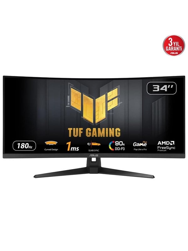 34" ASUS TUF Gaming VG34VQ3B - 3440x1440 (UWQHD) - 180Hz - VA billede