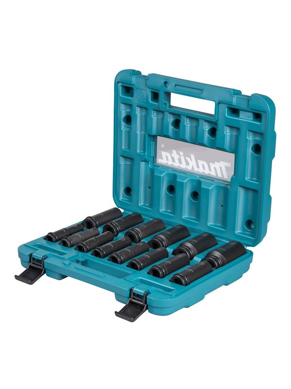 Makita slagtoppesæt 1/2'' Indeholder 14 stk 1/2'' slagtoppe, leveres i kuffert