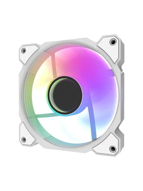 Darkflash DR08 3-in-1 Cooling Fan (White) - Kabinet køler - 120mm - Hvid med RGB - 30 dBA