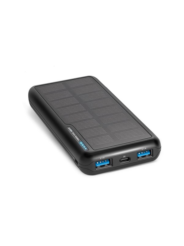 SBS powerbank med solceller - 10.000 mAh - Sort Powerbank - Sort - 10000 mAh