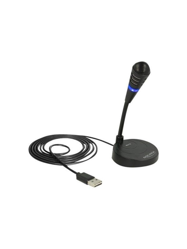 Sort DeLOCK USB-mikrofon med fod