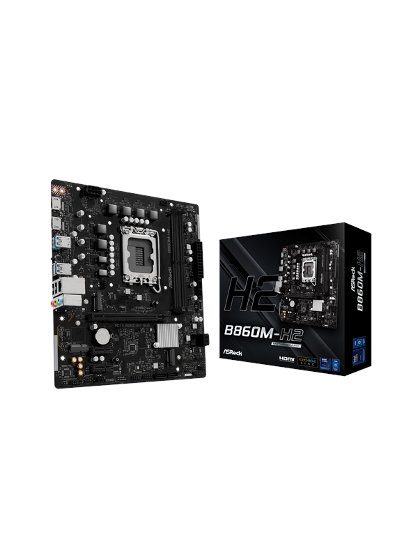 ASRock B860M-H2 Bundkort - Intel B860 - Intel LGA1851 - DDR5 RAM - Micro-ATX