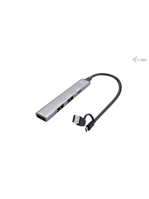 I-Tec CAHUBMETALMINI4 USB-C/USB-A Metal HUB 1x USB-C + 3x USB-A 2.0 USB hub - 4 ports - Grå