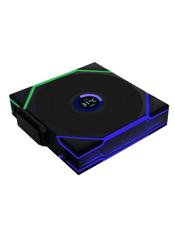 Lian Li UNI FAN TL Wireless LCD Reverse - Kabinet køler - 120mm - Sort med RGB LED lys - 31 dBA