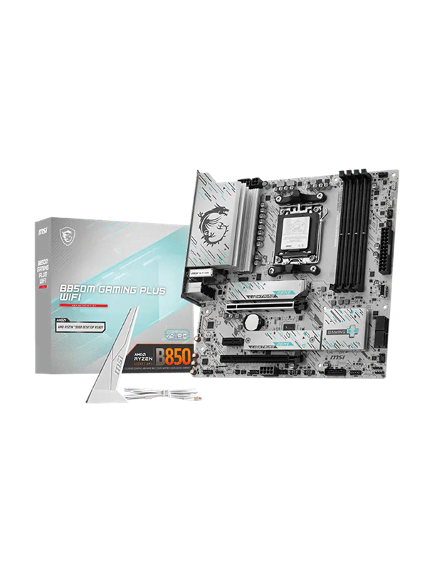 MSI B850M GAMING PLUS WIFI - Bundkort - micro ATX - Socket AM5 - AMD B850 Chipset - USB 3.2 Gen 2, USB-C 3.2 Gen2, USB 3.2 Gen 1 - 5 Gigabit Ethernet, Wi-Fi 7, Bluetooth - onboard grafik (CPU påkrævet) - HD Audio (8-kanaler)