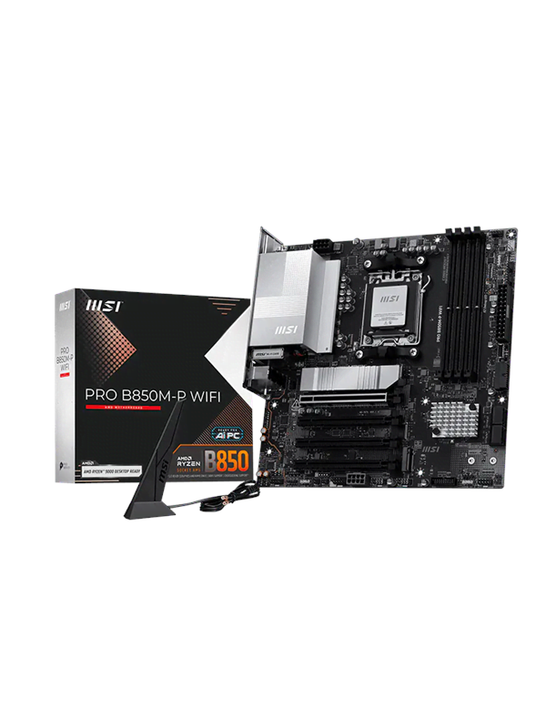 MSI PRO B850M-P WIFI Bundkort - AMD B850 - AMD AM5 - DDR5 RAM - Micro-ATX