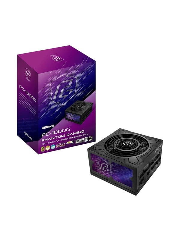 Strømforsyning ATX 750 W - Asrock Phantom Gaming PG-1000G, fuld modulær, 80 Plus Gold, sort