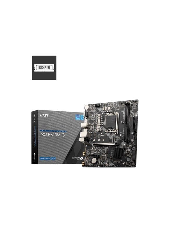 MSI PRO H610M-G Bundkort - Intel H610 - Intel LGA1700 - DDR5 RAM - Micro-ATX
