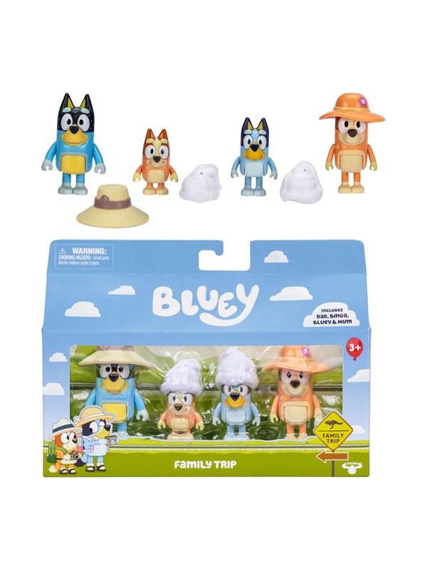 Bluey Figurer 4 pk. Familie Telt-tur