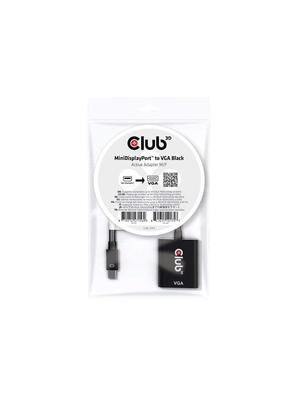 Club 3D CAC-2113 - video adapter - Mini DisplayPort to HD-15 (VGA) - 22.86 cm