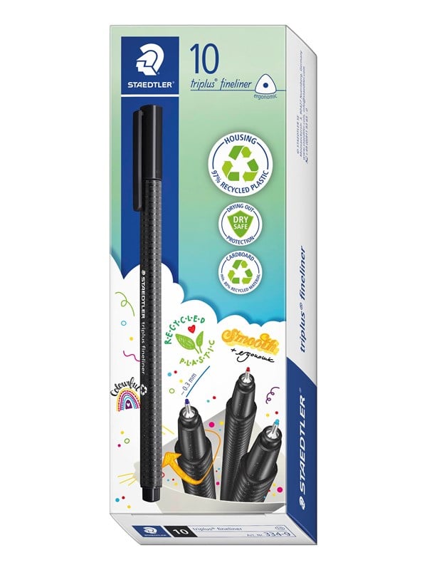Staedtler TRIPLUS FINELINER rPP, 10 stk ROSA