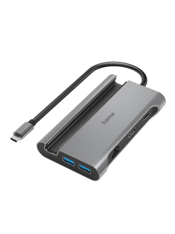 Hama Connect2Mobile V2, USB 3.2 Gen 1 (3.1 Gen 1) Type-C, HDMI, RJ-45, USB 2.0 Type-A, USB 3.2 Gen 1 (3.1 Gen 1) Type-A, USB 3.2 Gen 1 (3.1 Gen 1) Type-C,..., 1000 Mbit/s, 4096 x 2160, Anthracit, 0,15 m