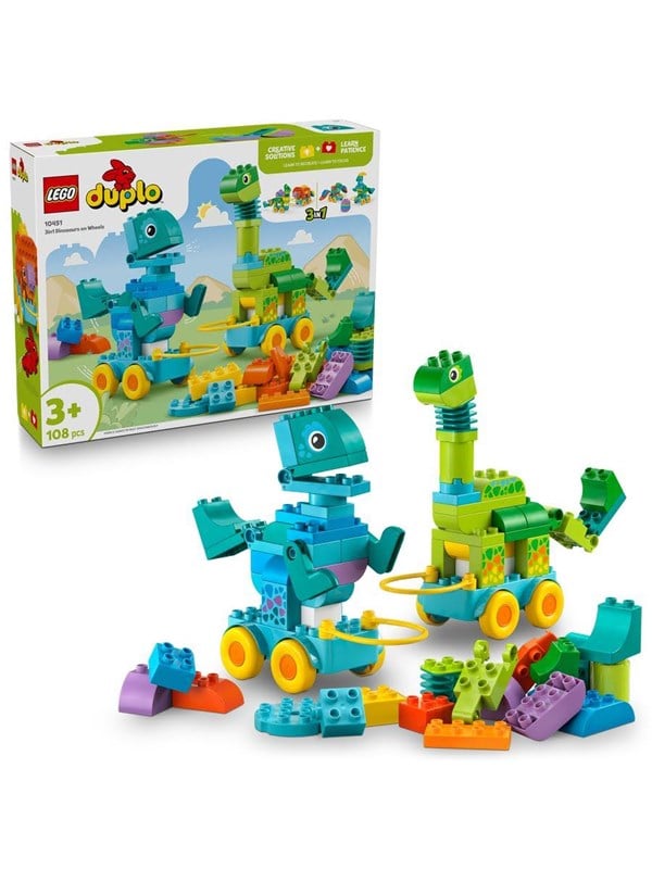 LEGO 10451 DUPLO Town Dinosaurs on Wheels 3-in-1 Set - GEEKD.dk