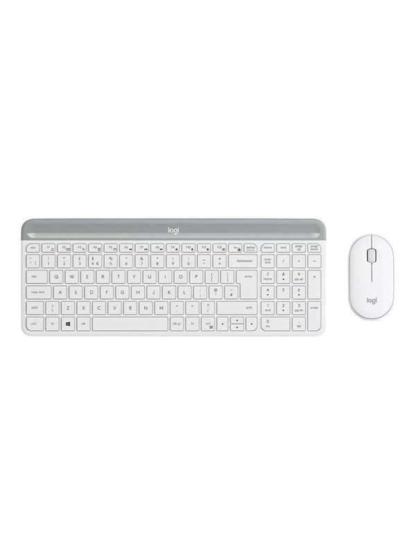 Logitech Slim Wireless Combo MK470 - Tastatur & Mus sæt - Engelsk - UK - Hvid