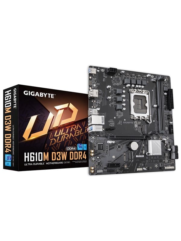 Bundkort micro ATX - Gigabyte H610M D3W DDR4, LGA 1700, 1x M.2, USB 3.2 Gen 1