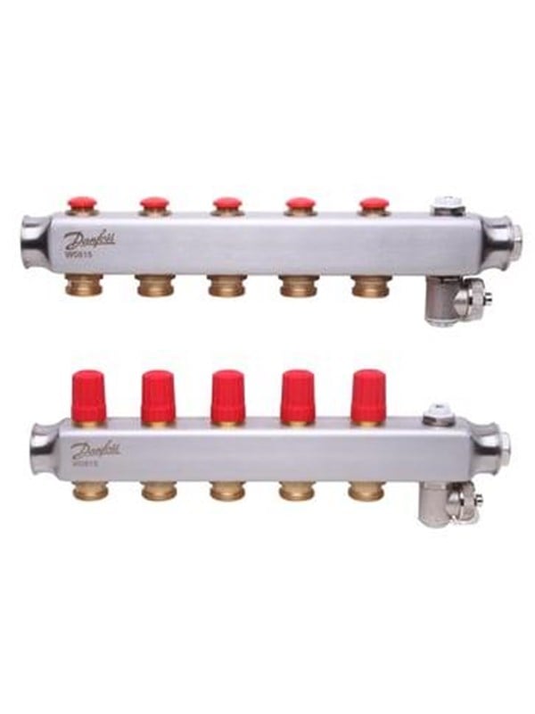 Danfoss SSM 1" gulvvarme fordelerrør, 5 kredse