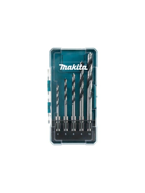 Makita - Borebitsæt - for træ - 5 stykker - 5 mm, 6 mm, 8 mm, 10 mm, 4 mm - SDS-plus - længde: 105 mm, 123 mm, 116 mm, 163 mm, 147 mm