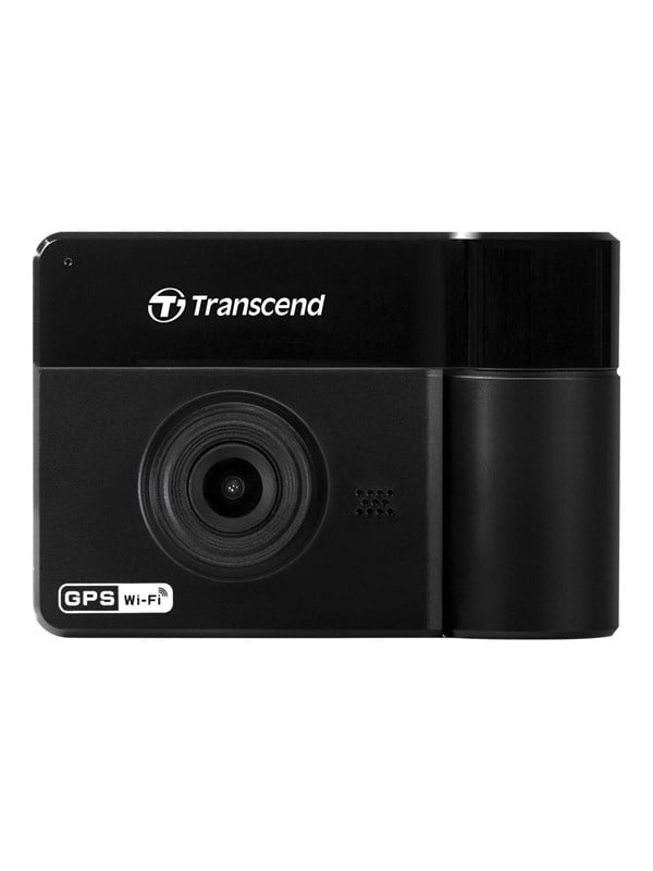 Transcend DrivePro 550 Dashcam - Dual Lens, 2K UHD, WiFi, Infrarød, Inkl. microSD - Sort