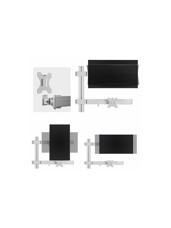StarTech.com Six-Monitor Desk Mount w/ Crossbar Up To 32" Screens/17.6lb mounting kit - for 6 LCD displays - column dual - white