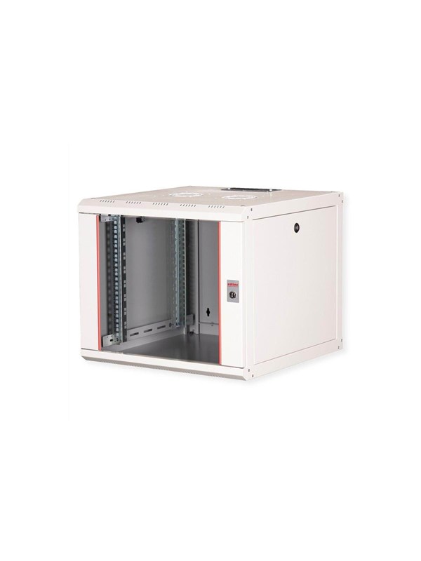 ROLINE 26.21.0003, Vægmonteret stativ, 9U, Nøglelås, Rack skinner, 12,2 kg, Grå