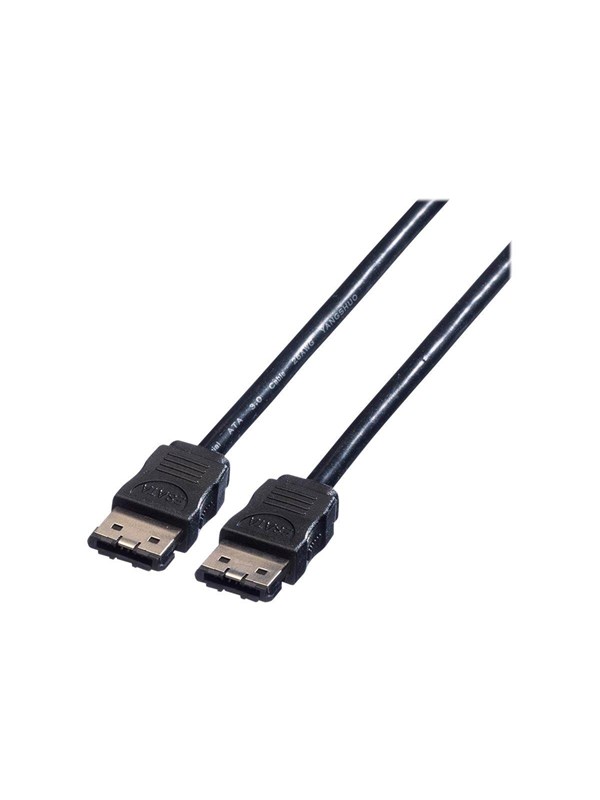 ROLINE External SATA 6.0 Gbit/s Cable, 0,5 m, SATA III, SATA 7-pin, SATA 7-pin, Hanstik/Hanstik, Sort