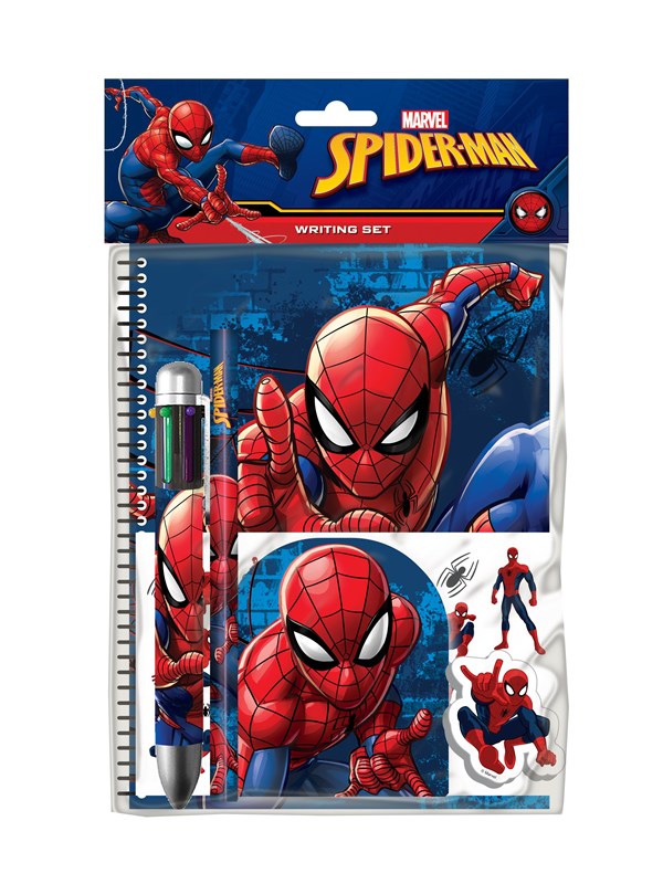 Spider-Man Skrivesæt med Multifarvet Kuglepen, Blyant og Viskelæder