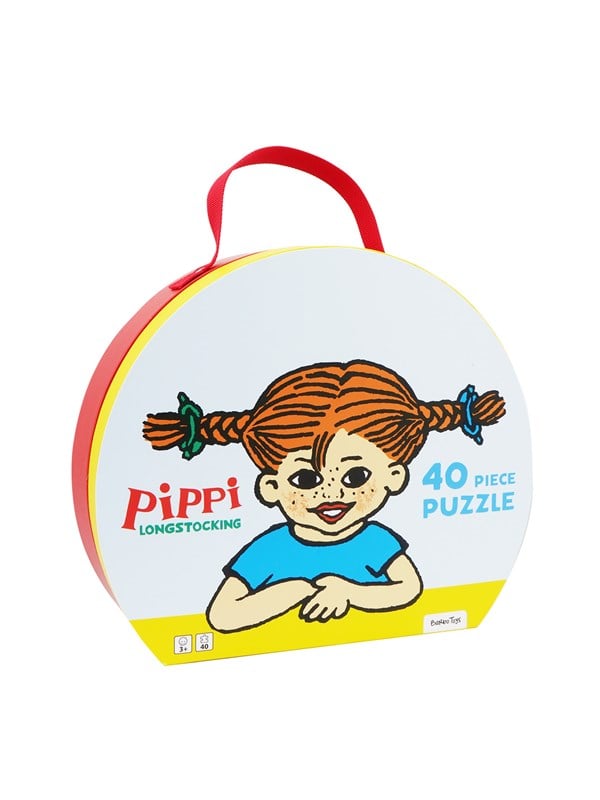 Pippi Langstrømpe - Kuffert med puslespil - - 40 Puslespils brikker - - Andet Bog - Barbo Toys - 2024 - Dansk - Booktok.dk