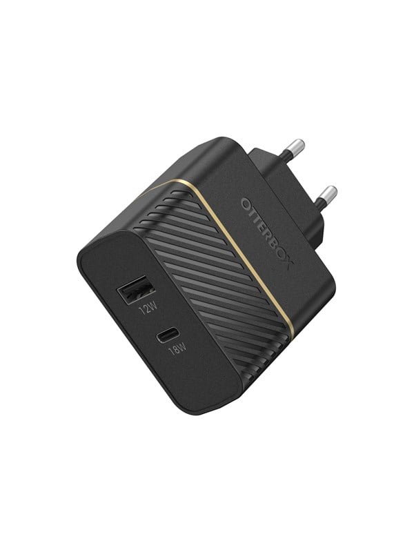 OtterBox EU Wall Charger 30W - USB-C 18W + USB-A 12W USB-PD - black - ProPack