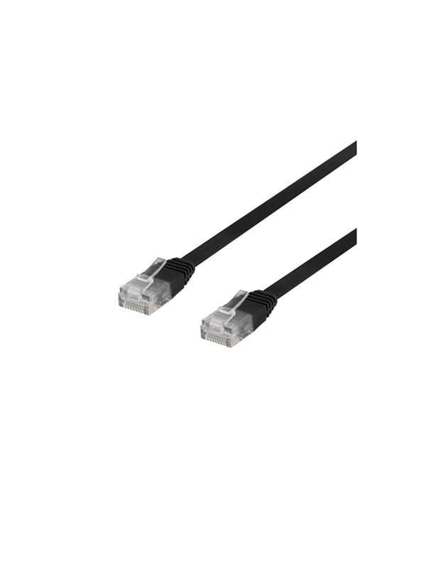 Deltaco patch cable - 30 cm - black - Sort - 0.3m