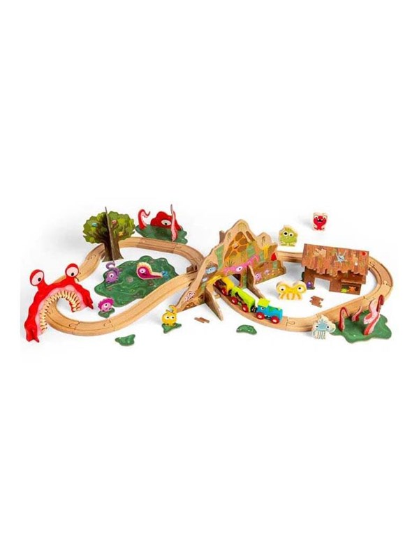 Bigjigs Wooden Monster Train Set 50pcs.