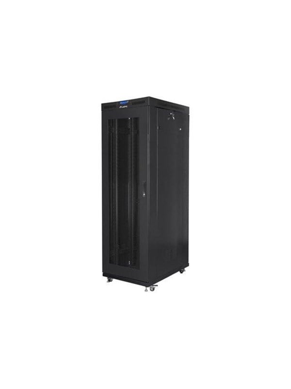 Lanberg FF01 series - rack - 800 x 1000 flat pack with glass door LCD - 27U
