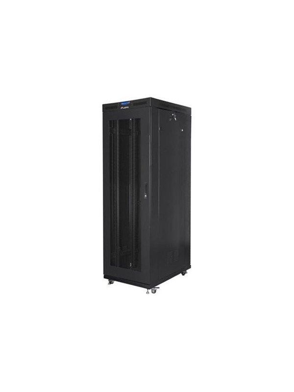 Lanberg FF01 series - rack - 800 x 1000 flat pack with glass door LCD - 27U