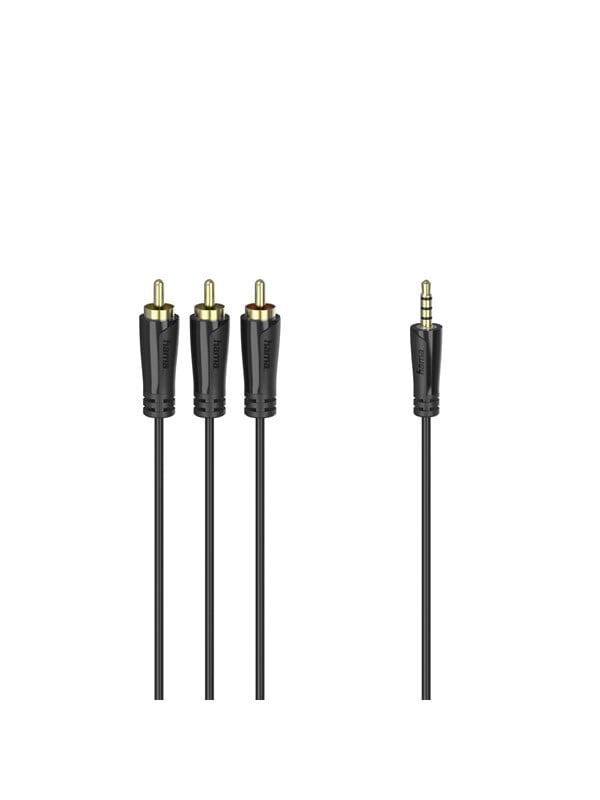 Hama Kabel 4pin 3,5mm-3 Phono 1,5m Sort Guldbelagt TL
