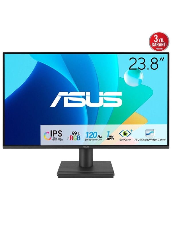 ASUS VA249HG - LED-skærm - gaming - 24 - 1920 x 1080 Full HD (1080p) @ 120 Hz - IPS - 300 cd/m² - 1500:1 - 1 ms - HDMI, VGA - sort