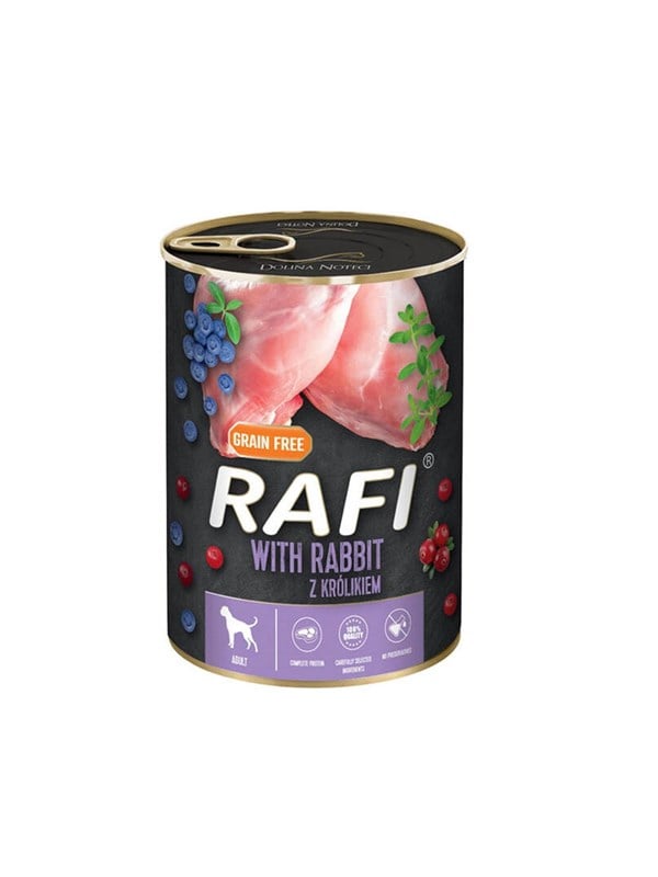 RAFI Kornfrit vådfoder til hunde med kanin 400g