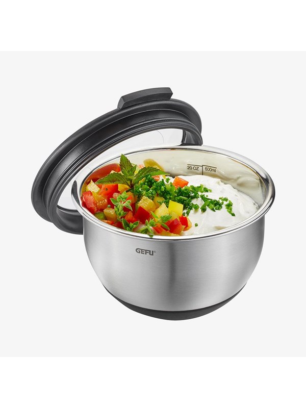 GEFU Rustfri stålskål m/låg og silikonebund 12cm MUOVO
