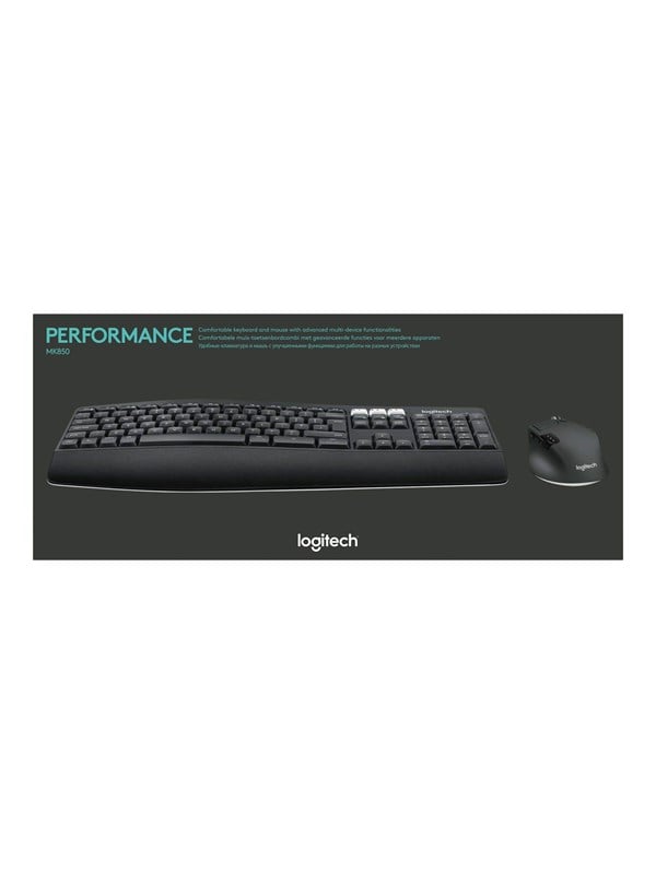 Logitech MK850 Performance - keyboard and mouse set - QWERTY - Italian Input Device - Tastatur & Mus sæt - Italiensk - Sort