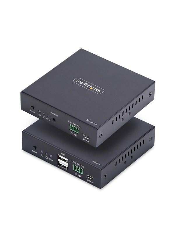 StarTech.com HDMI KVM Extender Over IP Network 4K 60Hz Driverless HDMI and USB Over Ethernet/CAT6 AVoIP Transmitter and Receiver Kit Includes Mounting Kits