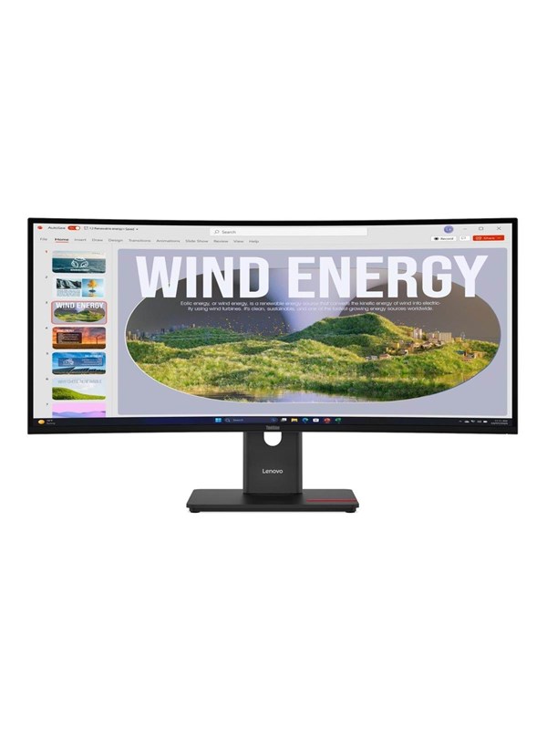 34" Lenovo ThinkVision T34WD-40 - 3440x1440 (UWQHD) - 120Hz - VA - 100W USB-C billede