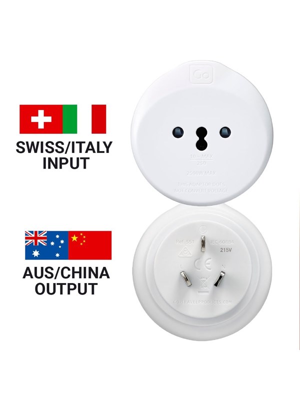 Go Travel SWISS/ITA - Aus/CHN Adapter